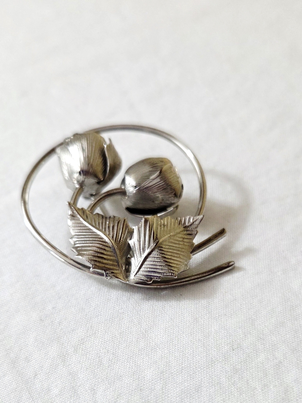 Vintage Bond-Boyd Sterling Silver Floral Leaf Brooch Pin | Mid Century Botanical